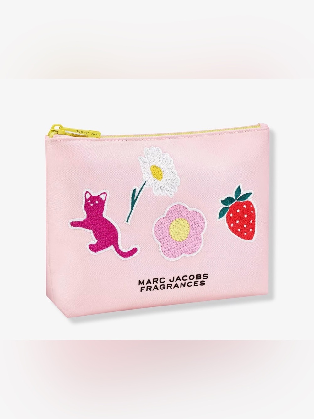 Marc Jacobs Pink Floral & Cat Patch makeup Pouch NEW